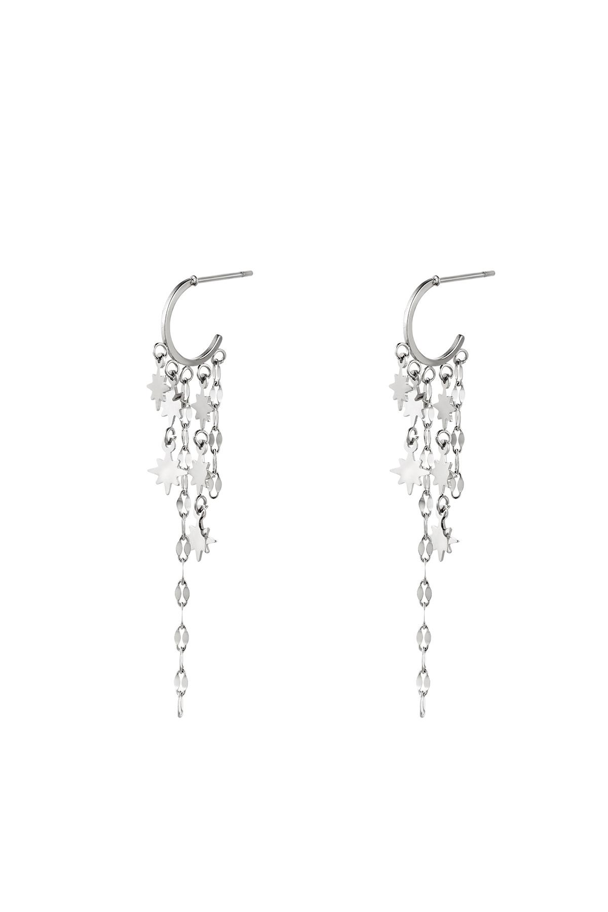 Earrings star Silver Stainless Steel h5 