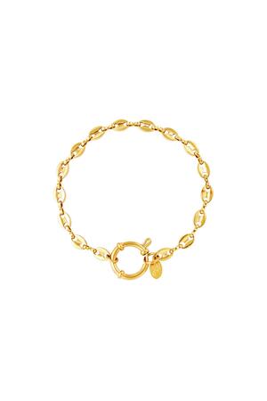 Stainless steel linked bracelet Gold h5 