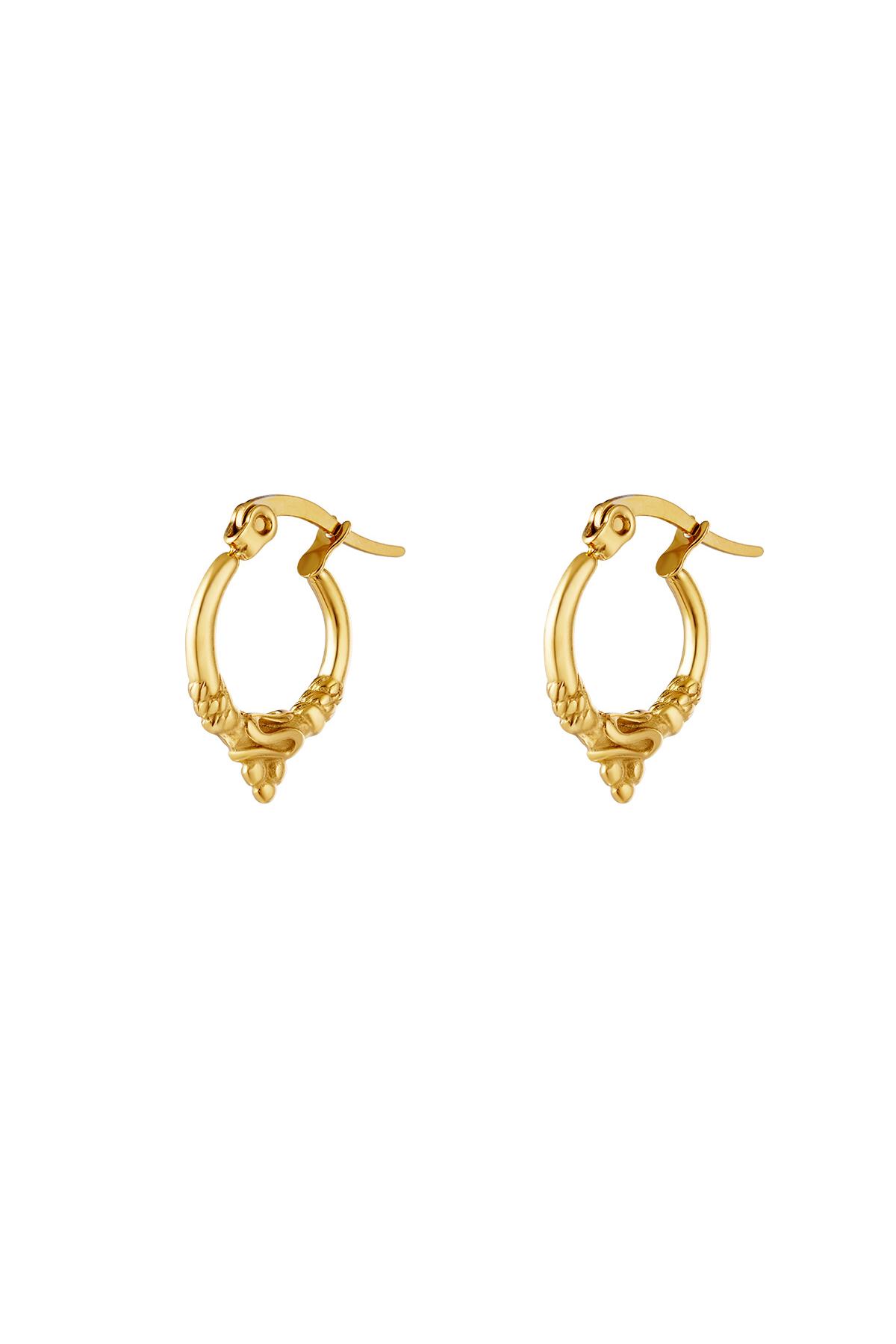 Earrings vintage style Gold Stainless Steel 