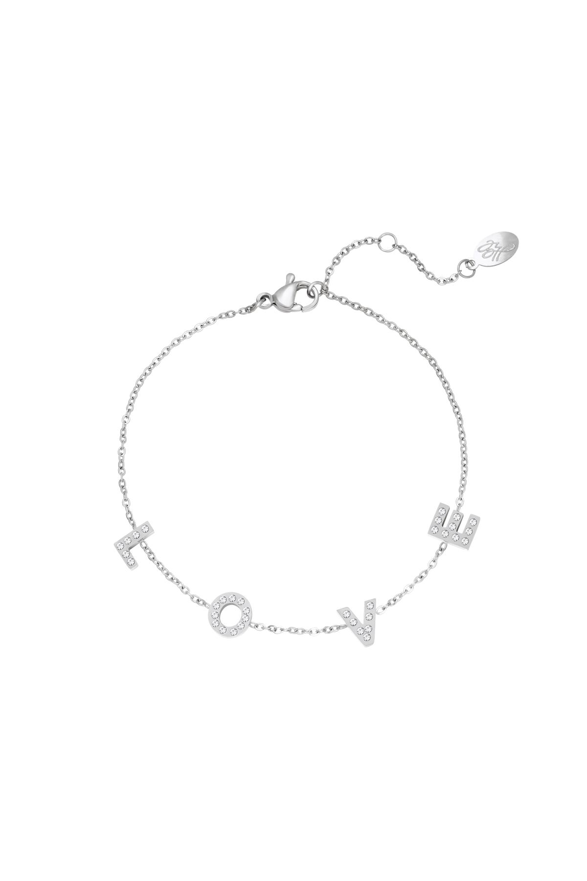 Stainless Steel Bracelet Love Silver