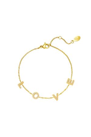 Stainless Steel Bracelet Love Gold h5 
