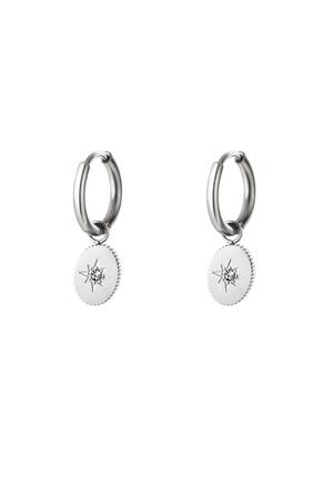 Earrings star with zirkon Silver Stainless Steel h5 