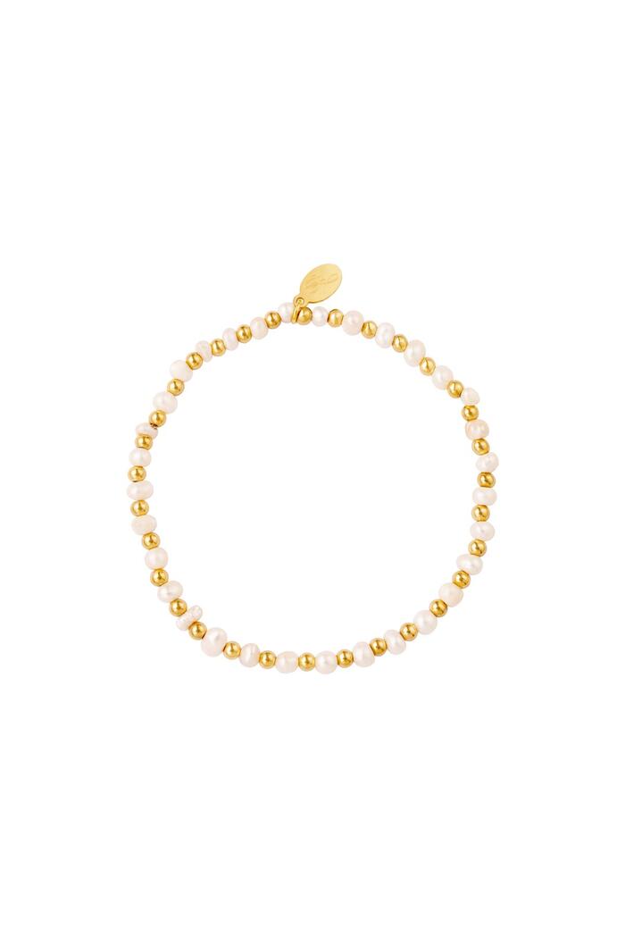 Armband Perlen Gold Edelstahl 