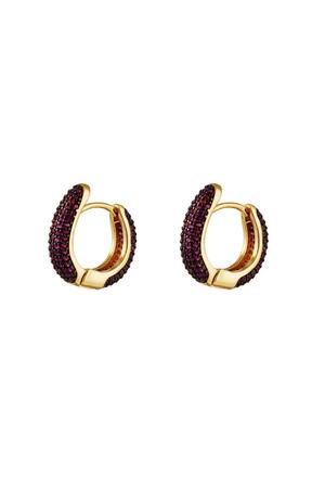 Copper earrings round Fuchsia h5 