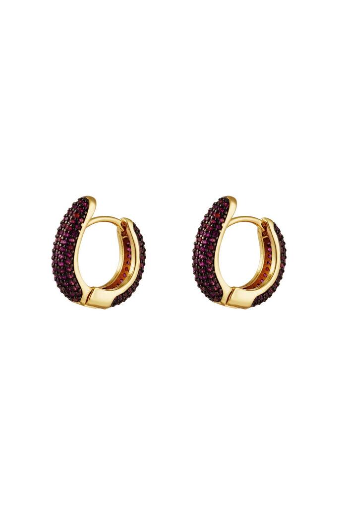 Copper earrings round Fuchsia 