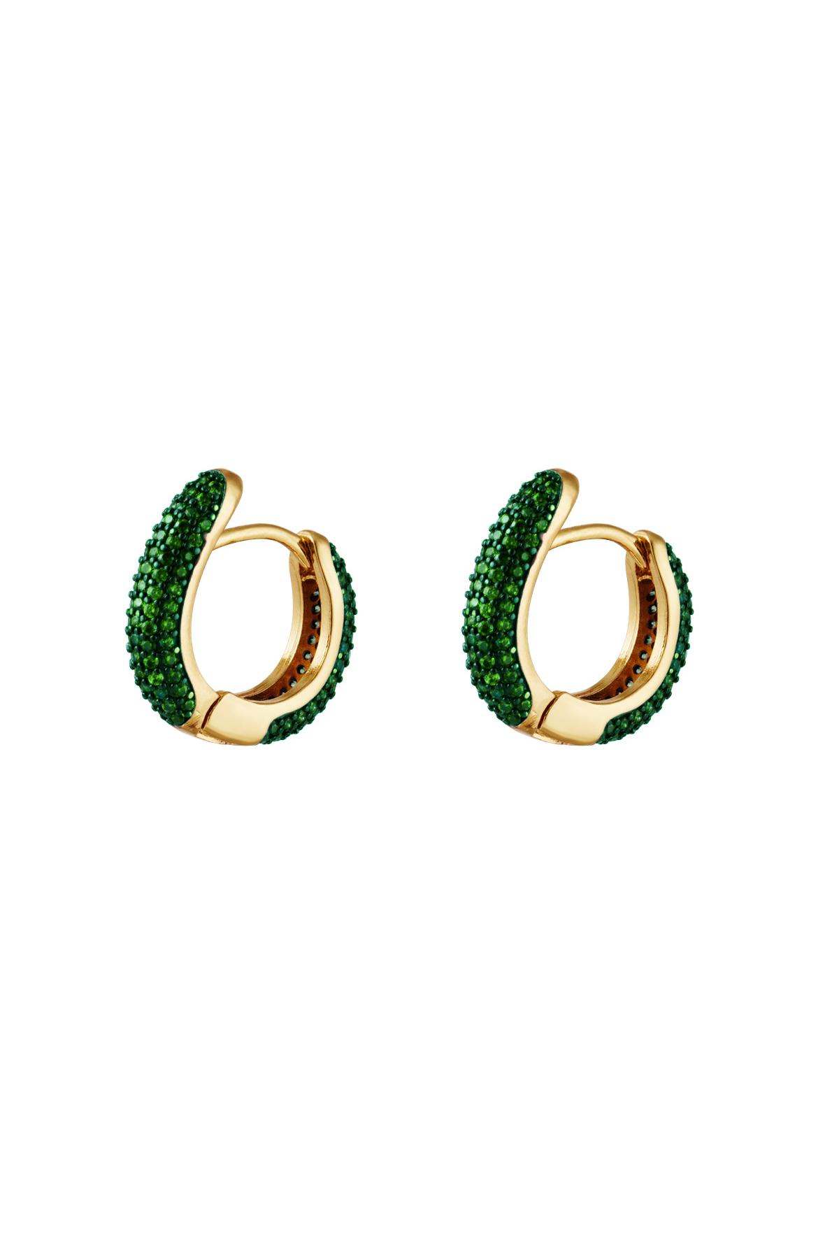 Copper Earrings round Green 