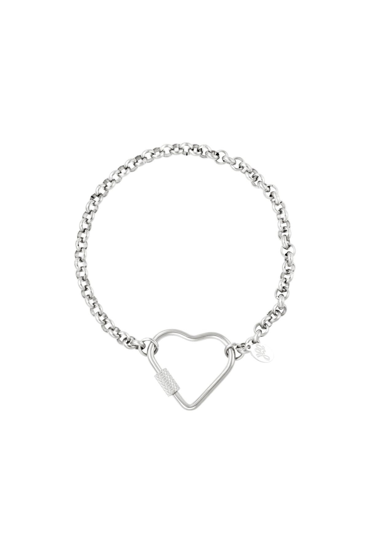 Stainless steel bracelet heart Silver h5 