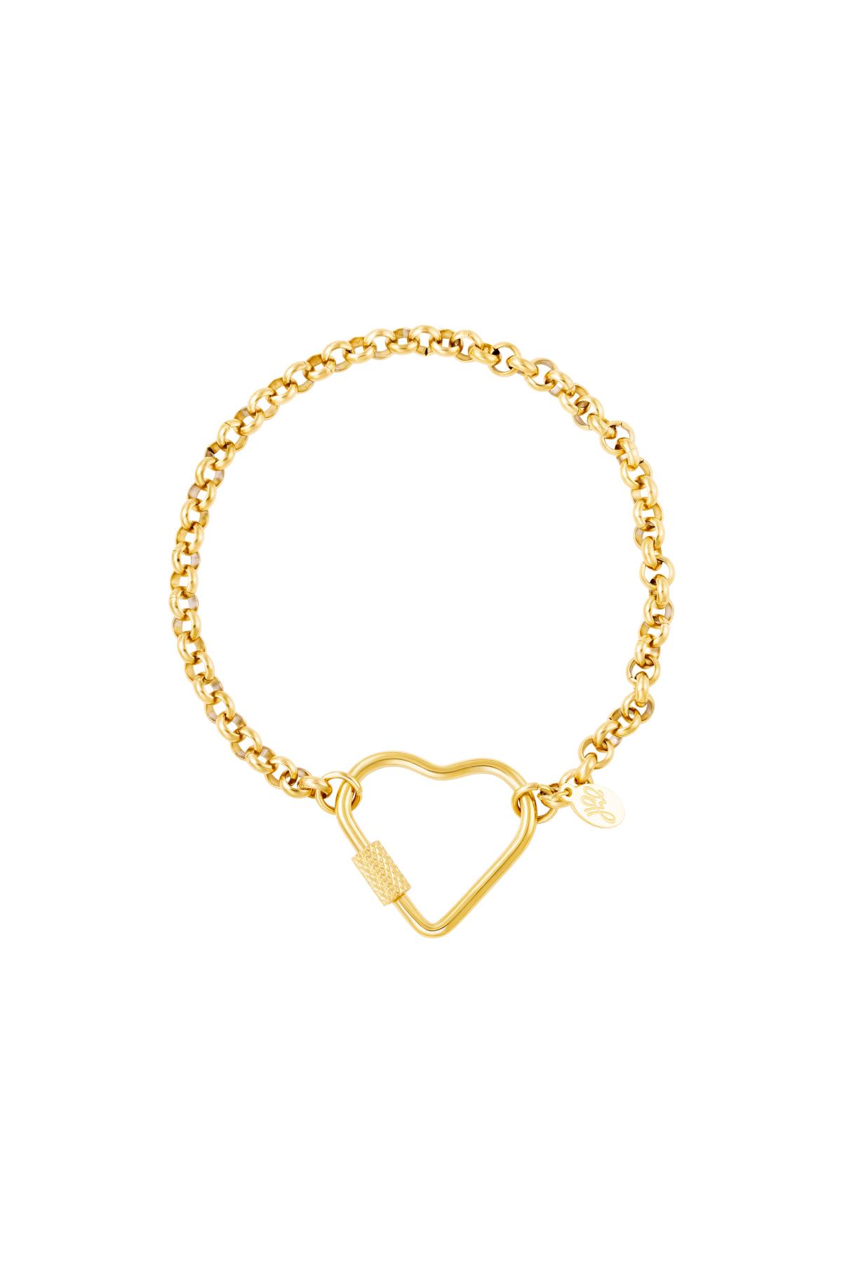 Stainless steel bracelet heart Gold color