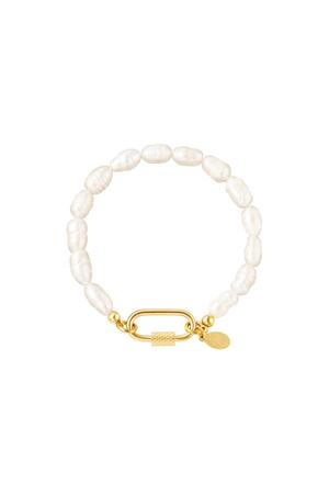 Pearl bracelet with oval closure Gold Pearls h5 