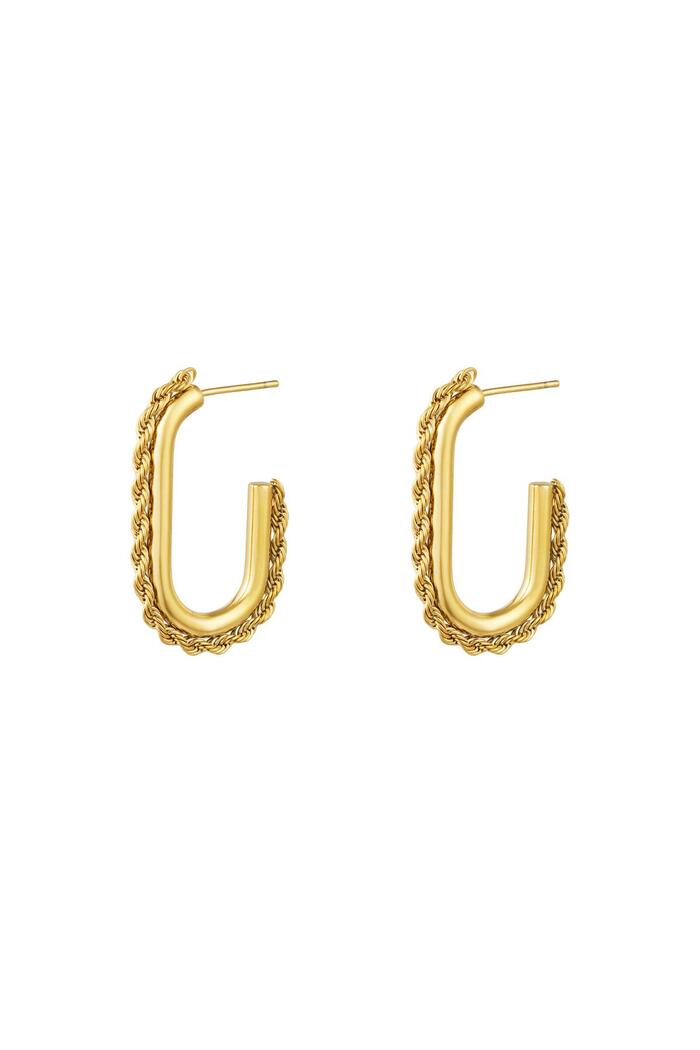 Earrings oval hoop Gold Stainless Steel 