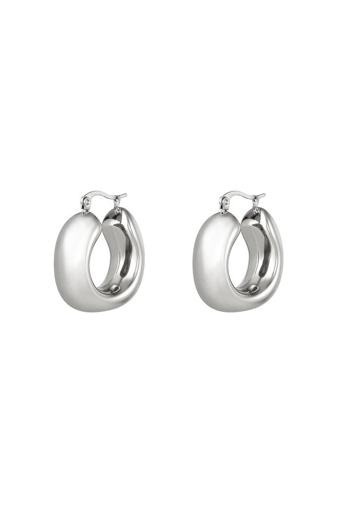 Bold hoop earrings Silver Stainless Steel 