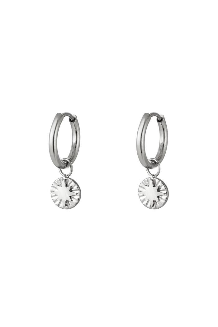 Earrings dangle star Silver Stainless Steel 