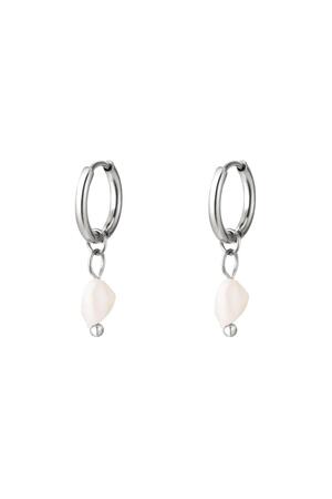 Earrings sweet water pearl Silver Stainless Steel h5 