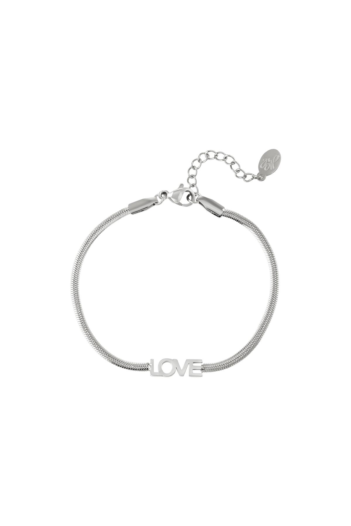 Bracelet simple love Silver Stainless Steel