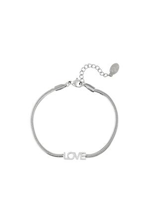Bracelet amour simple Argenté Acier inoxydable h5 