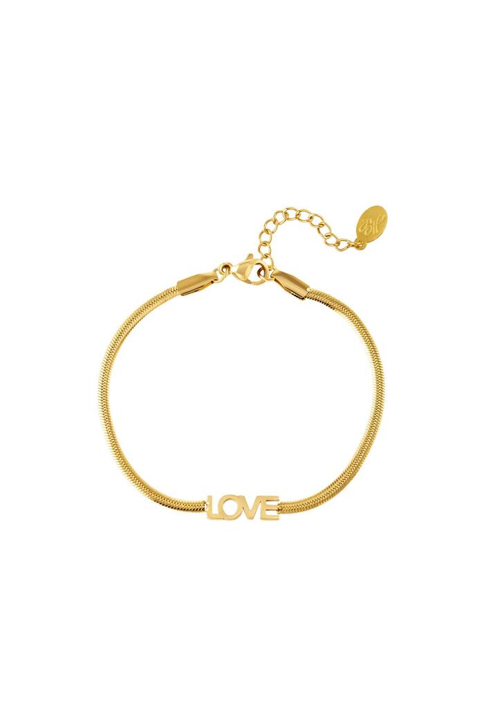 Armband einfache Liebe Gold Edelstahl 