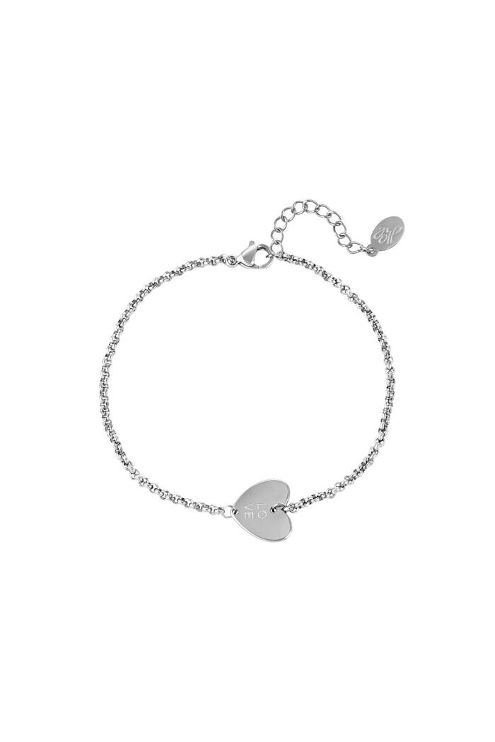 braccialetto amore cuore Silver Stainless Steel 