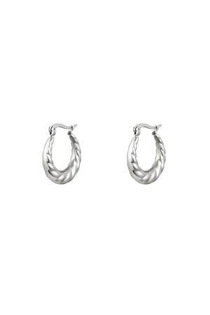 Earrings Baguette Silver Stainless Steel h5 