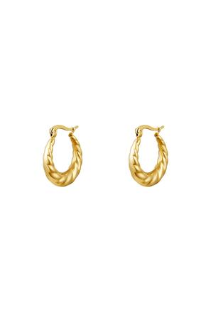 Earrings Baguette Gold Stainless Steel h5 