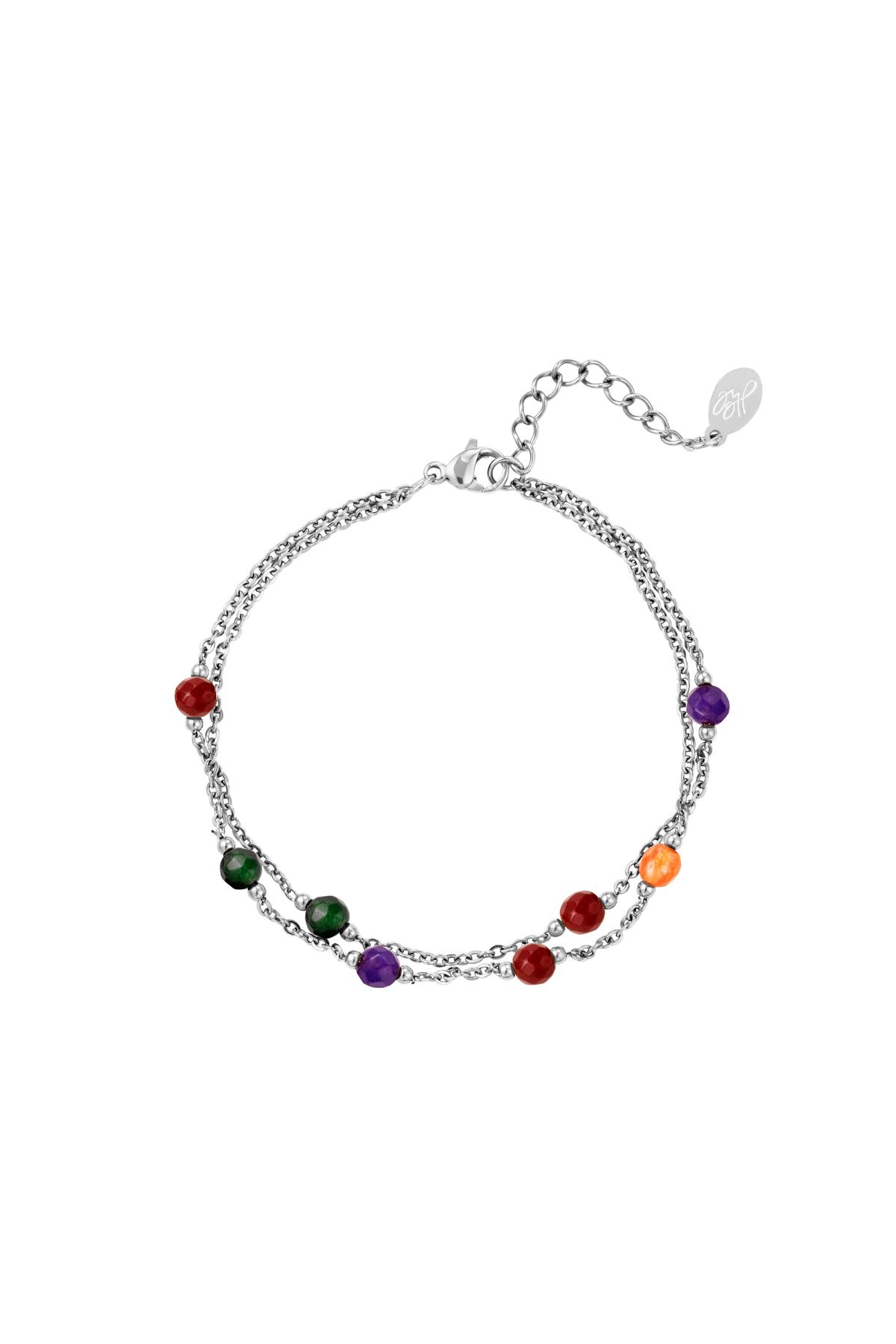 Stainless steel bracelet with colorful stones Silver h5 