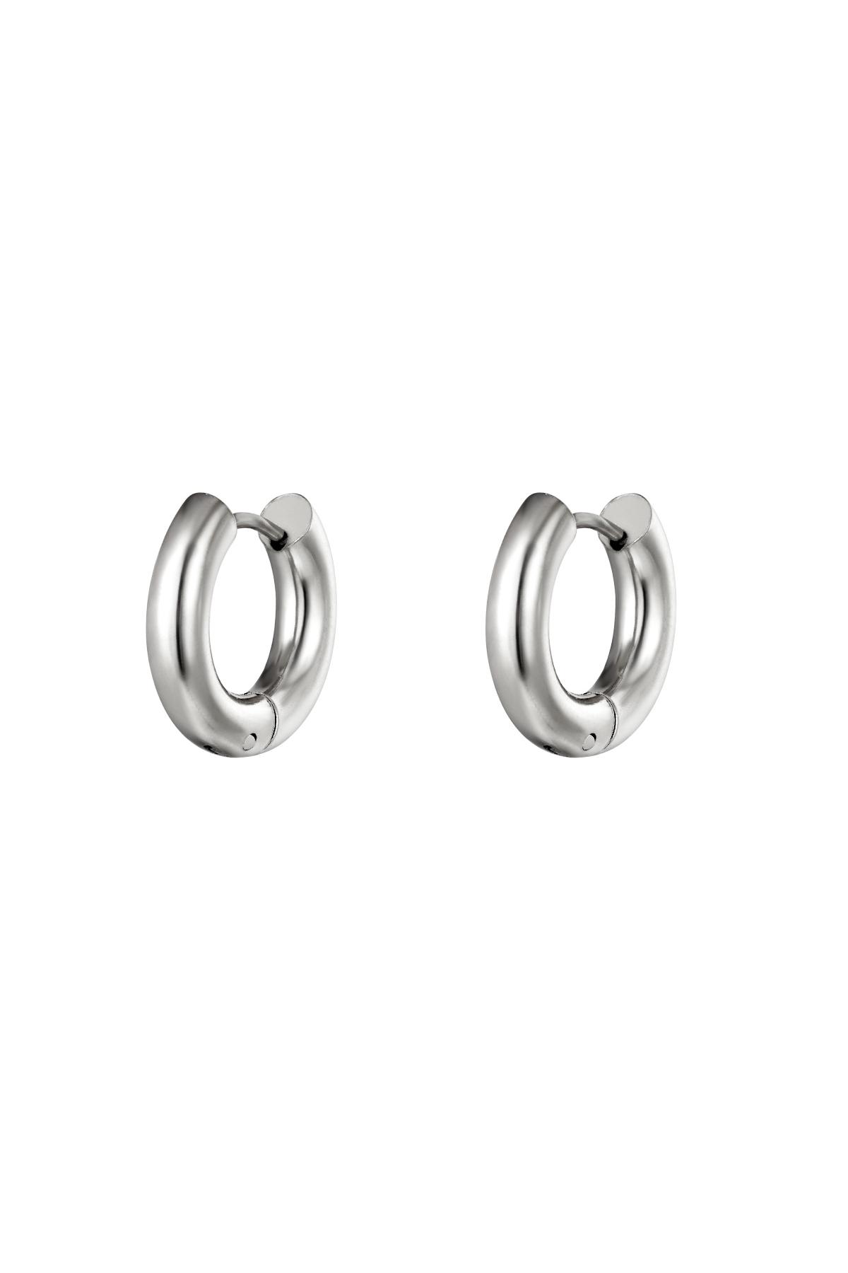 Chunky hoop earrings Silver Stainless Steel 