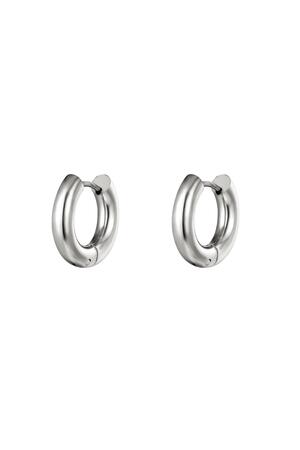 Chunky hoop earrings Silver Stainless Steel h5 