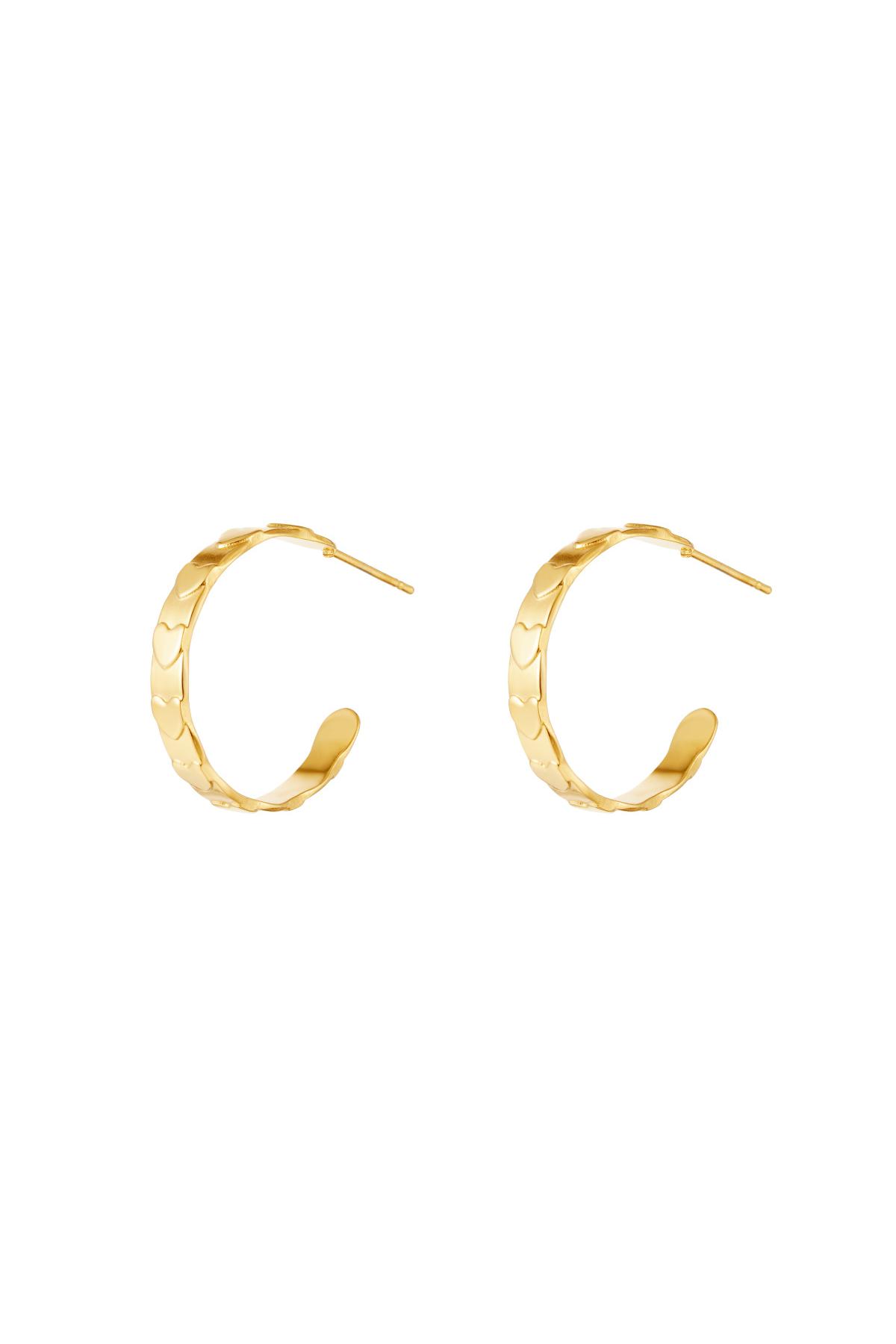 Halbrunde Ohrringe Herz Gold Edelstahl