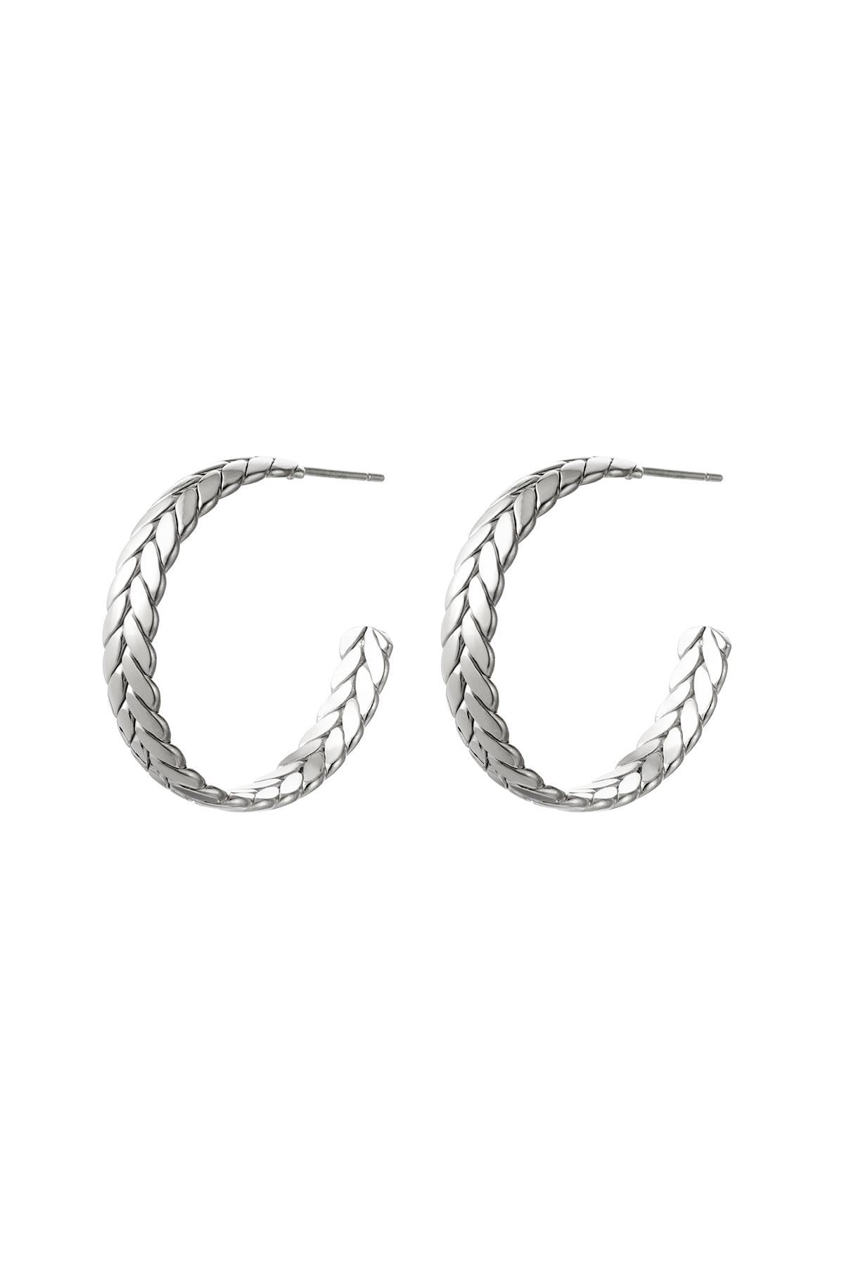 Earrings braided Silver Stainless Steel