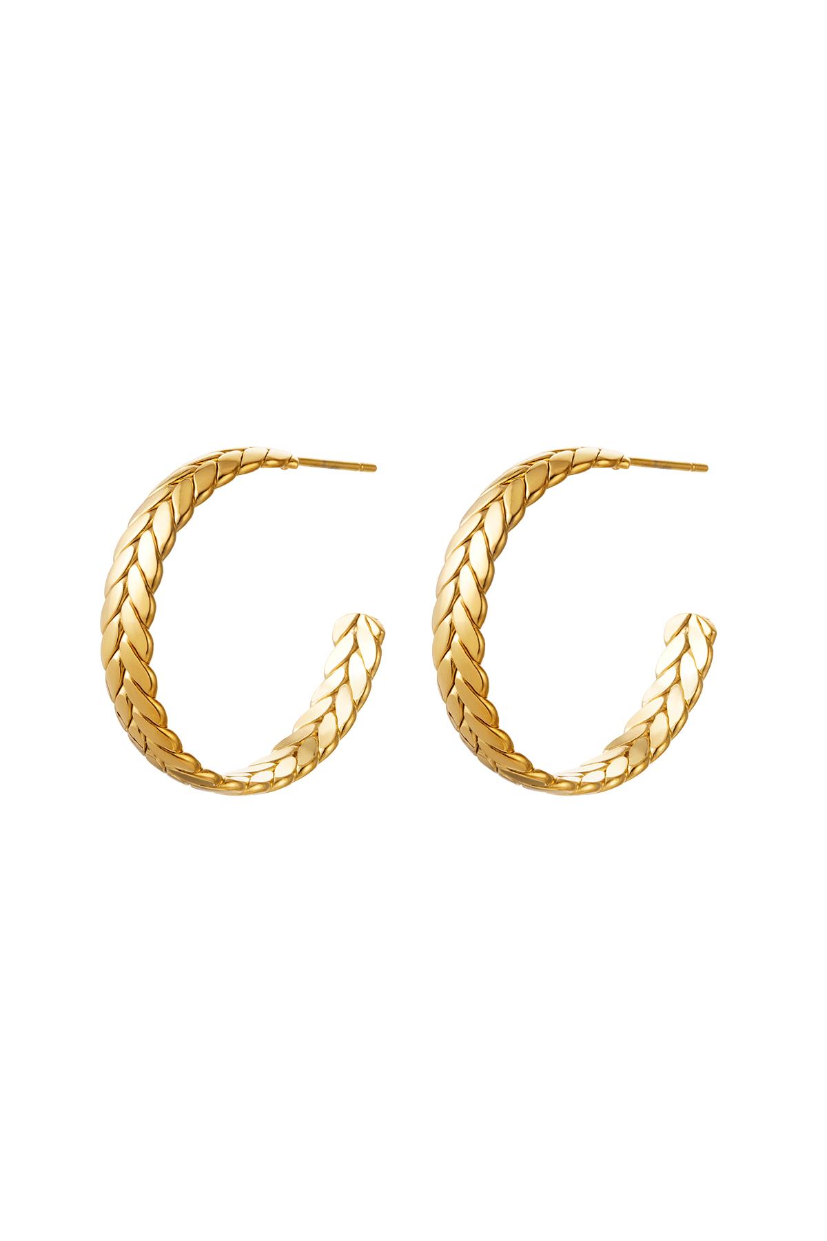 Ohrringe geflochten Gold Edelstahl