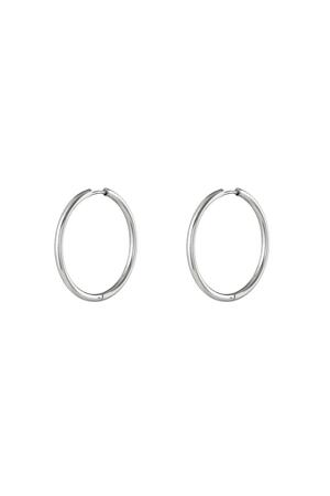 Stainless steel earrings hoops small Silver h5 