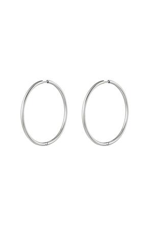 Stainless steel earrings hoops medium Silver h5 
