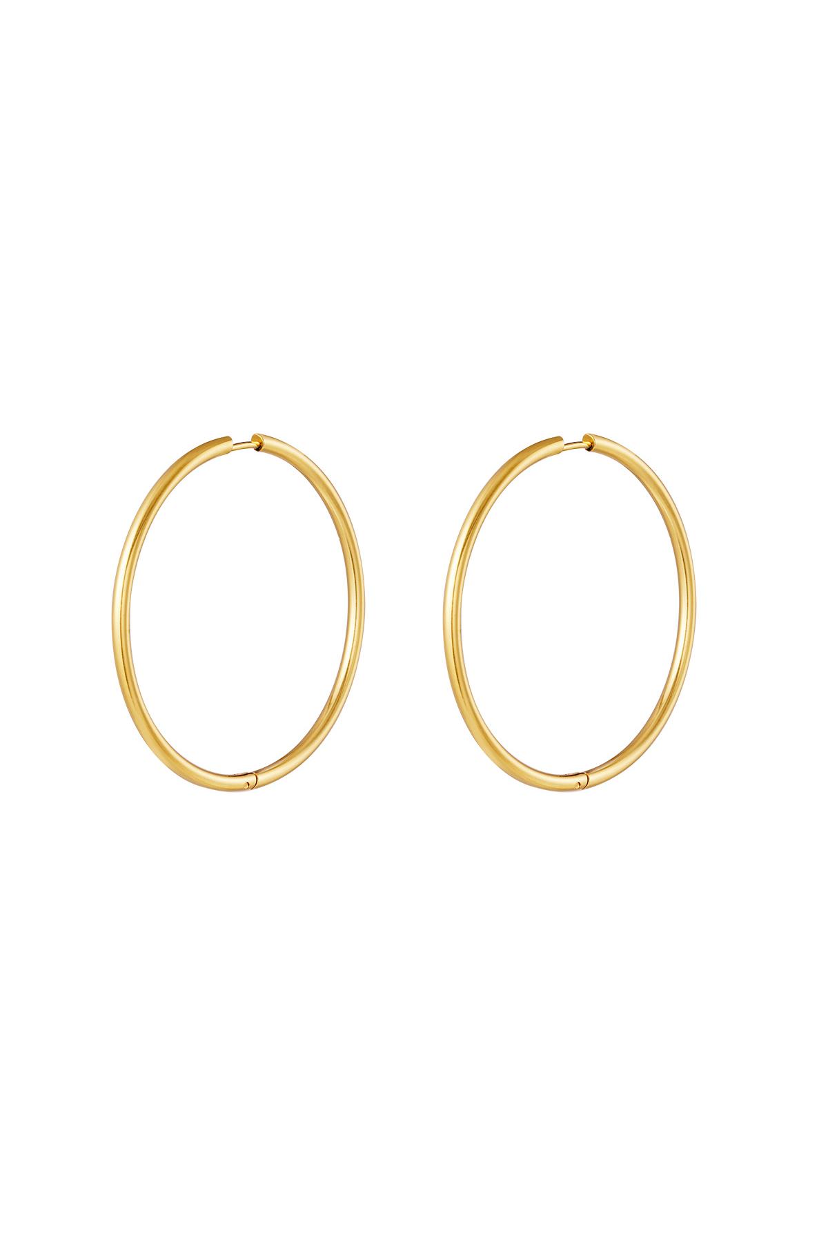 Stainless steel earrings hoops medium Gold color