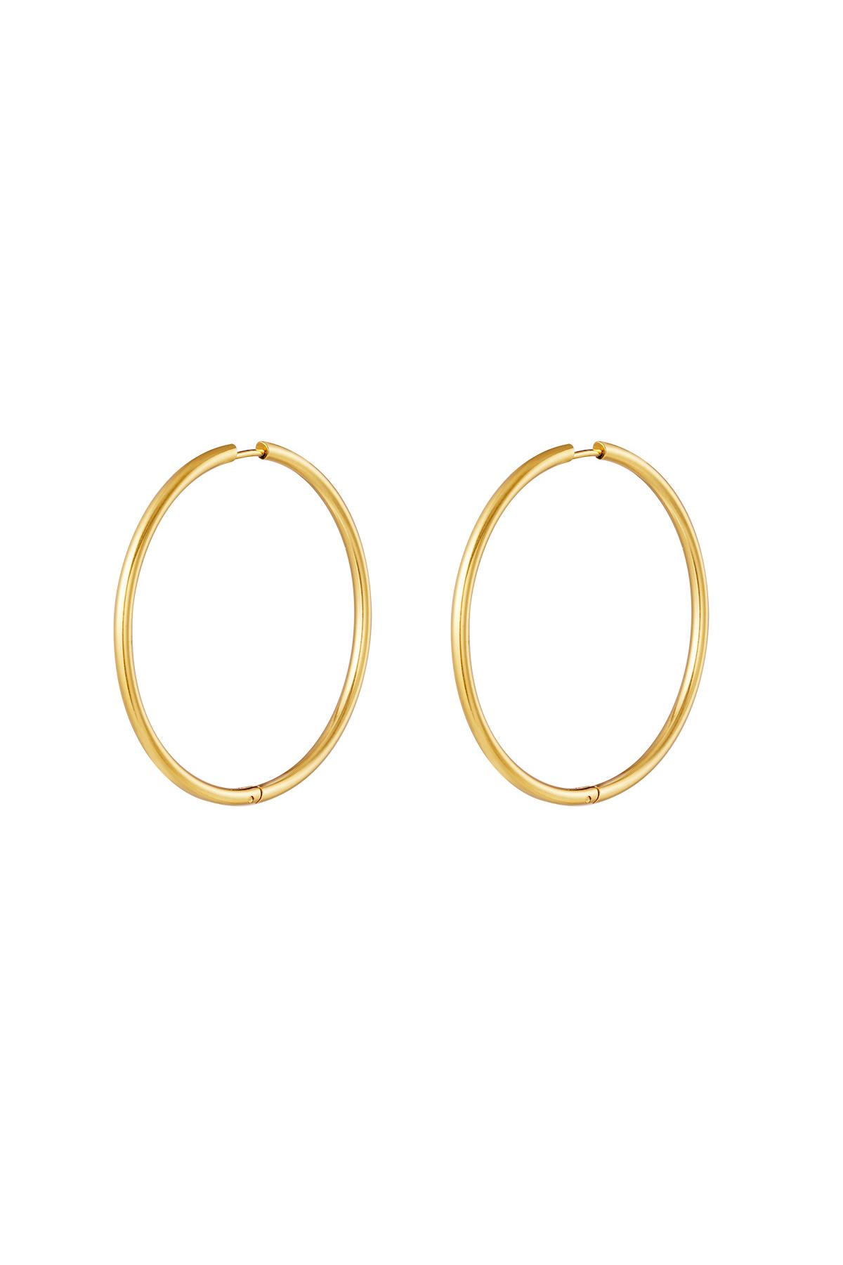 Stainless steel earrings hoops medium Gold 