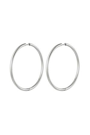 Stainless steel earrings hoops large Silver h5 