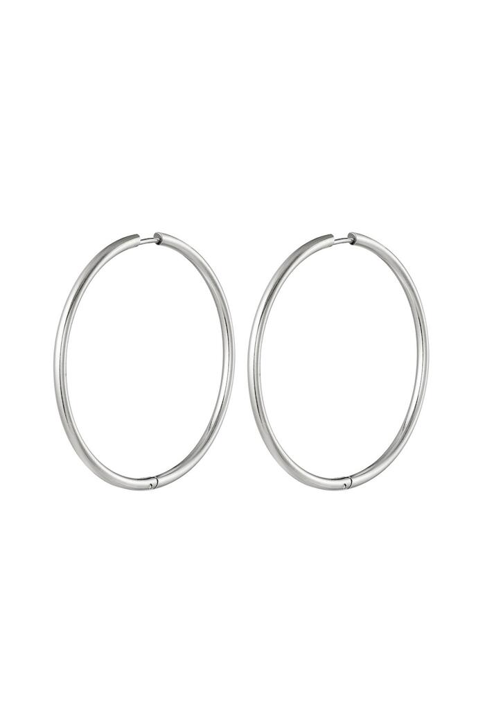 Stainless steel earrings hoops large Silver 