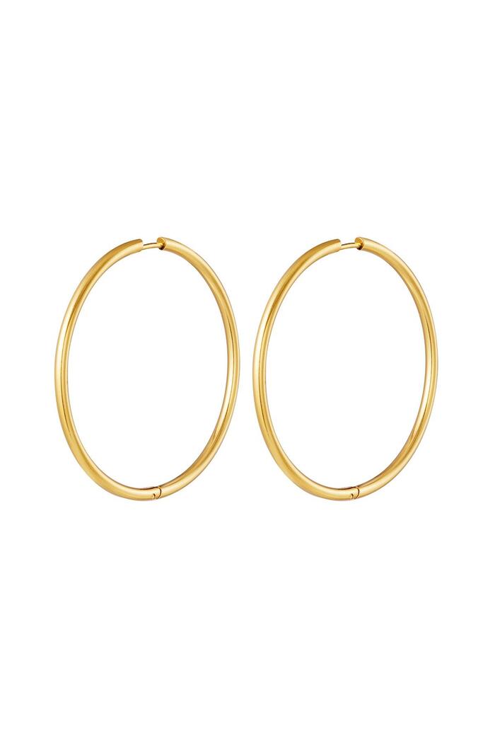 Stainless steel earrings hoops large Gold 