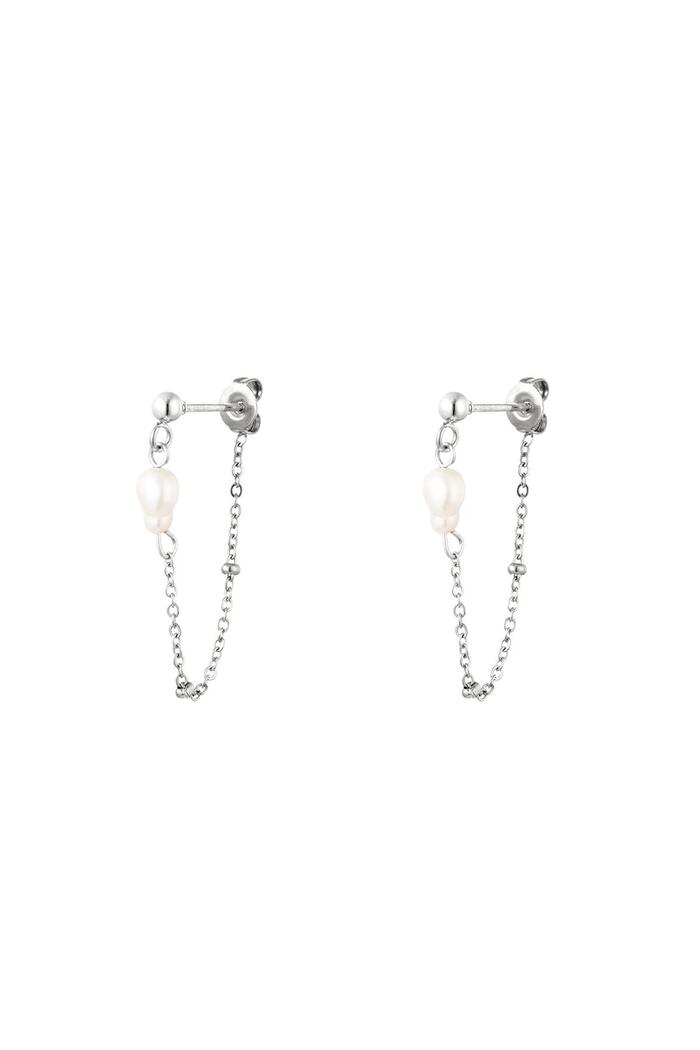Stainless steel earring with pearl Silver 