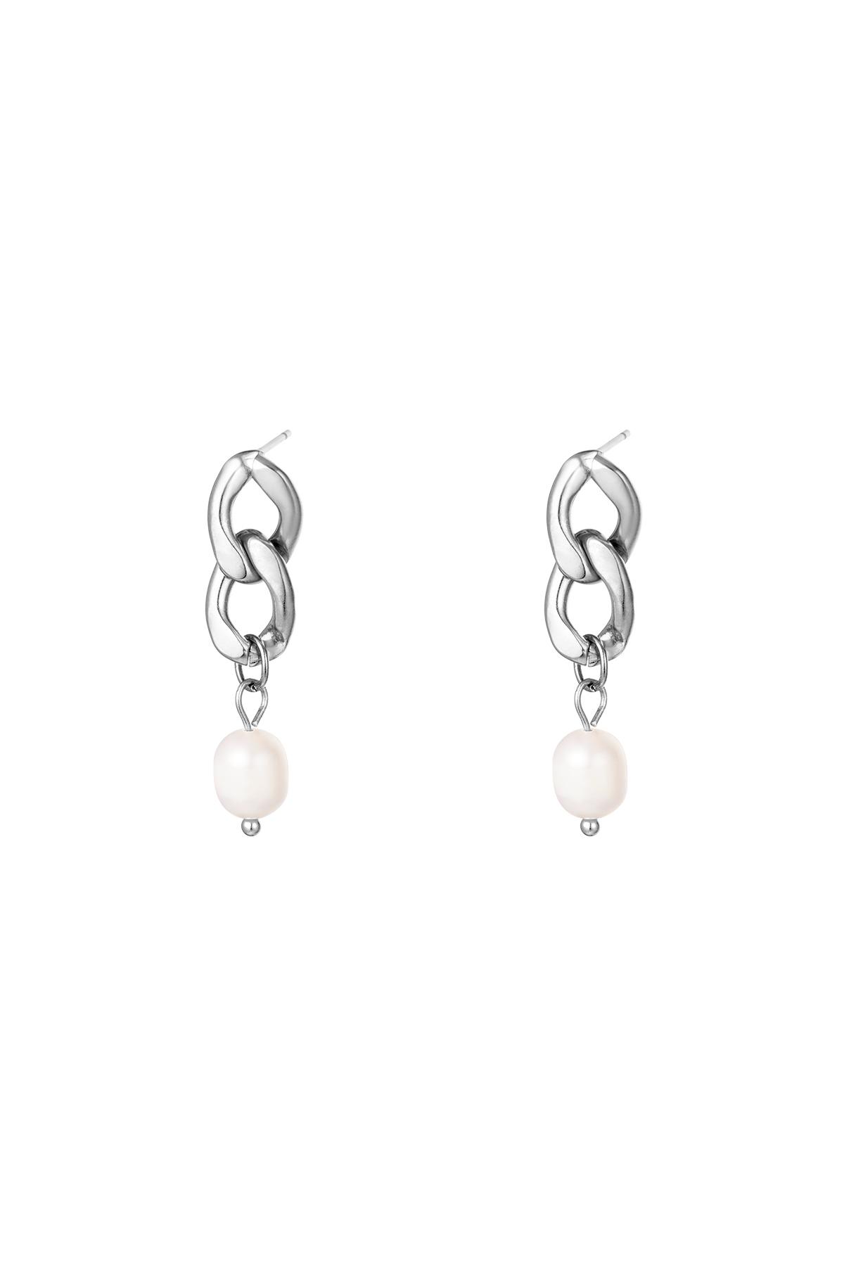 Earrings elegant pearl Silver Color Stainless Steel 2