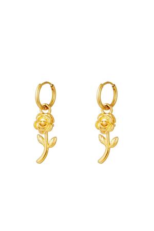 Earrings Flower Gold Stainless Steel h5 