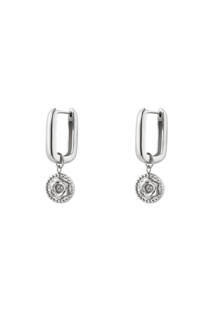 Earrings rose Silver Stainless Steel 