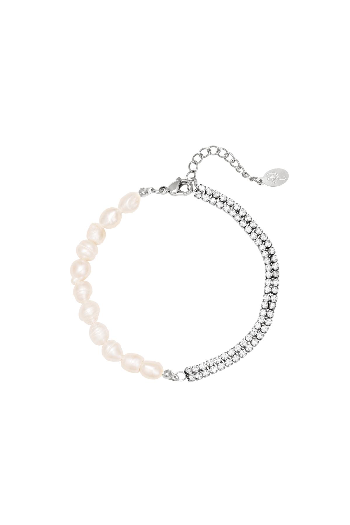 Stainless steel bracelet pearls Silver color 2