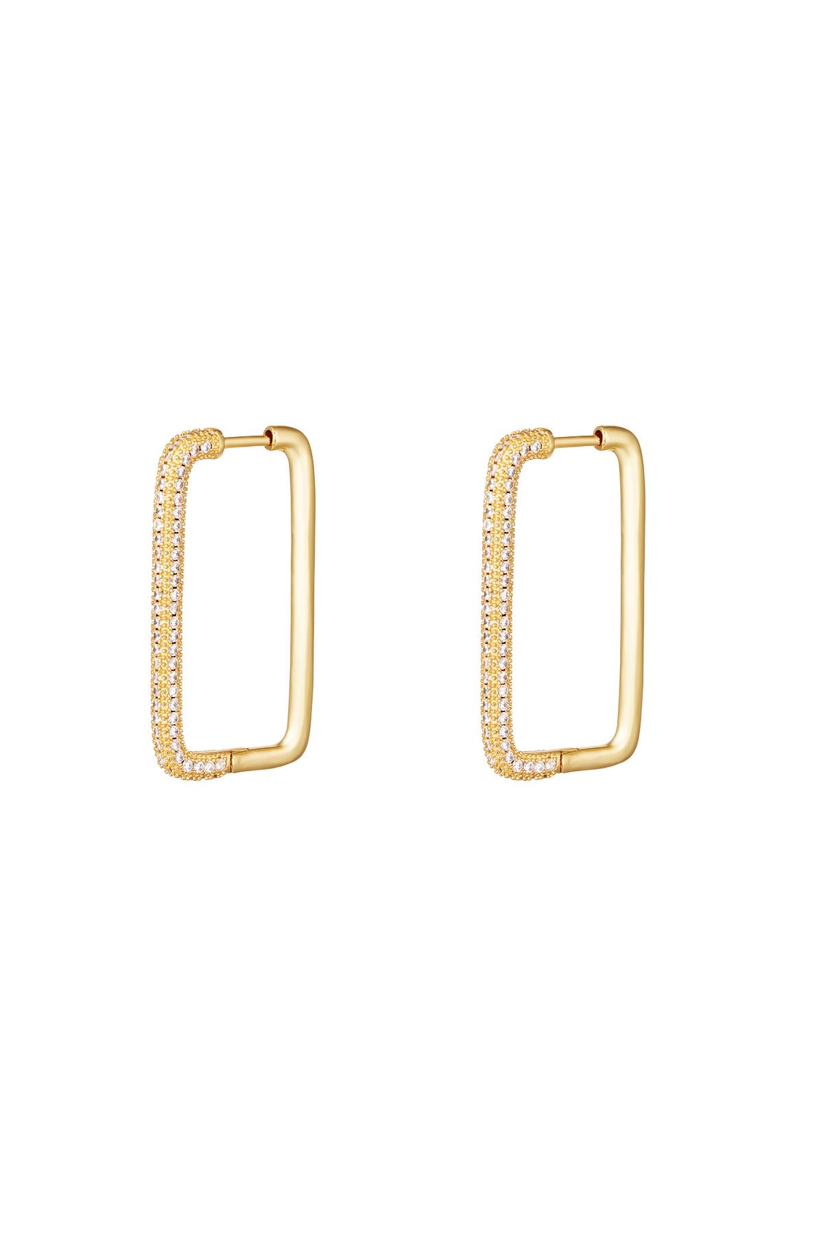 Earrings with zircon stones Gold Copper