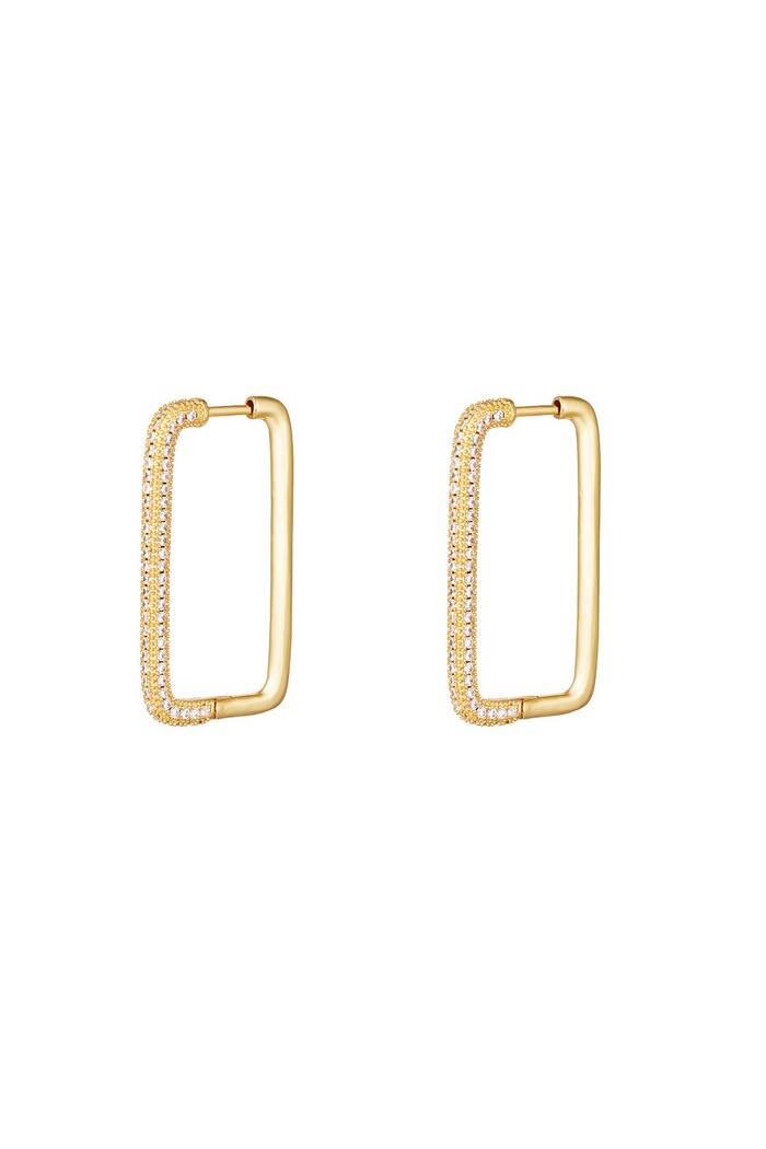 Earrings with zircon stones Gold Copper 
