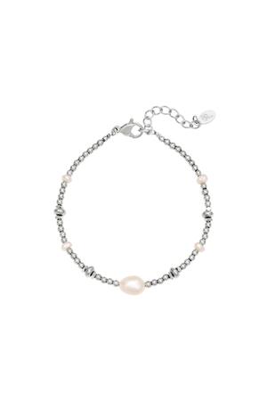 Bracelet avec perles et perles Argenté Acier inoxydable h5 