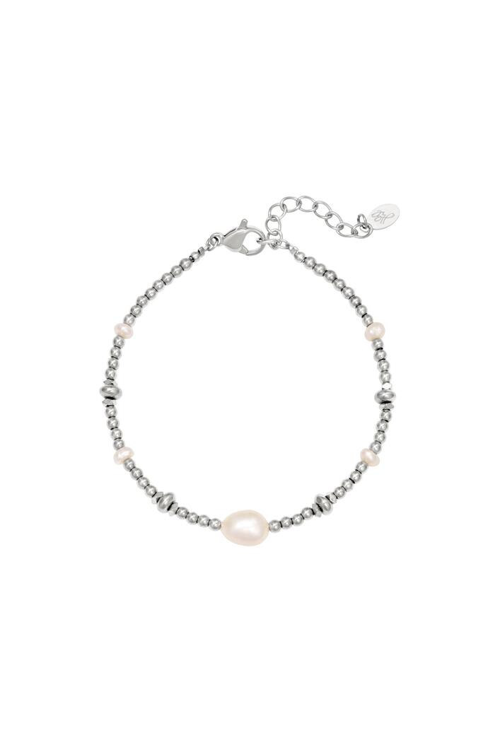 Bracelet avec perles et perles Argenté Acier inoxydable 
