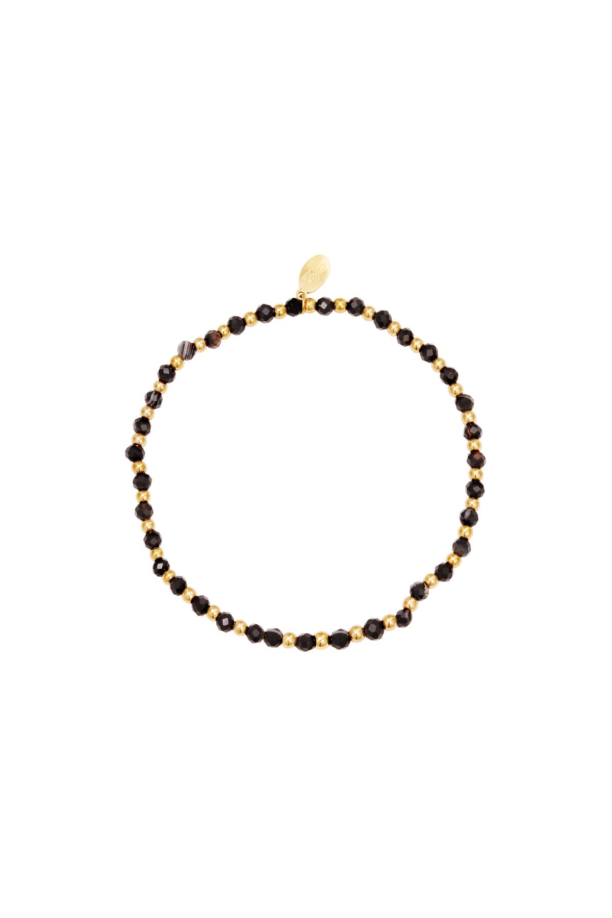 Bracelet colored beads Black agate h5 