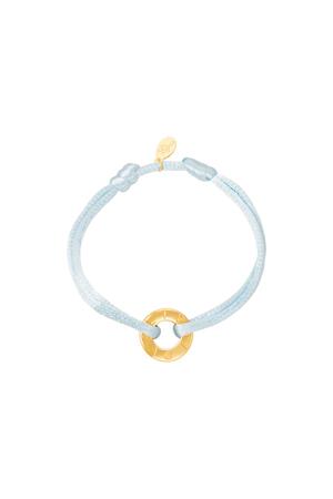 Bracelet color cord Blue Stainless Steel h5 