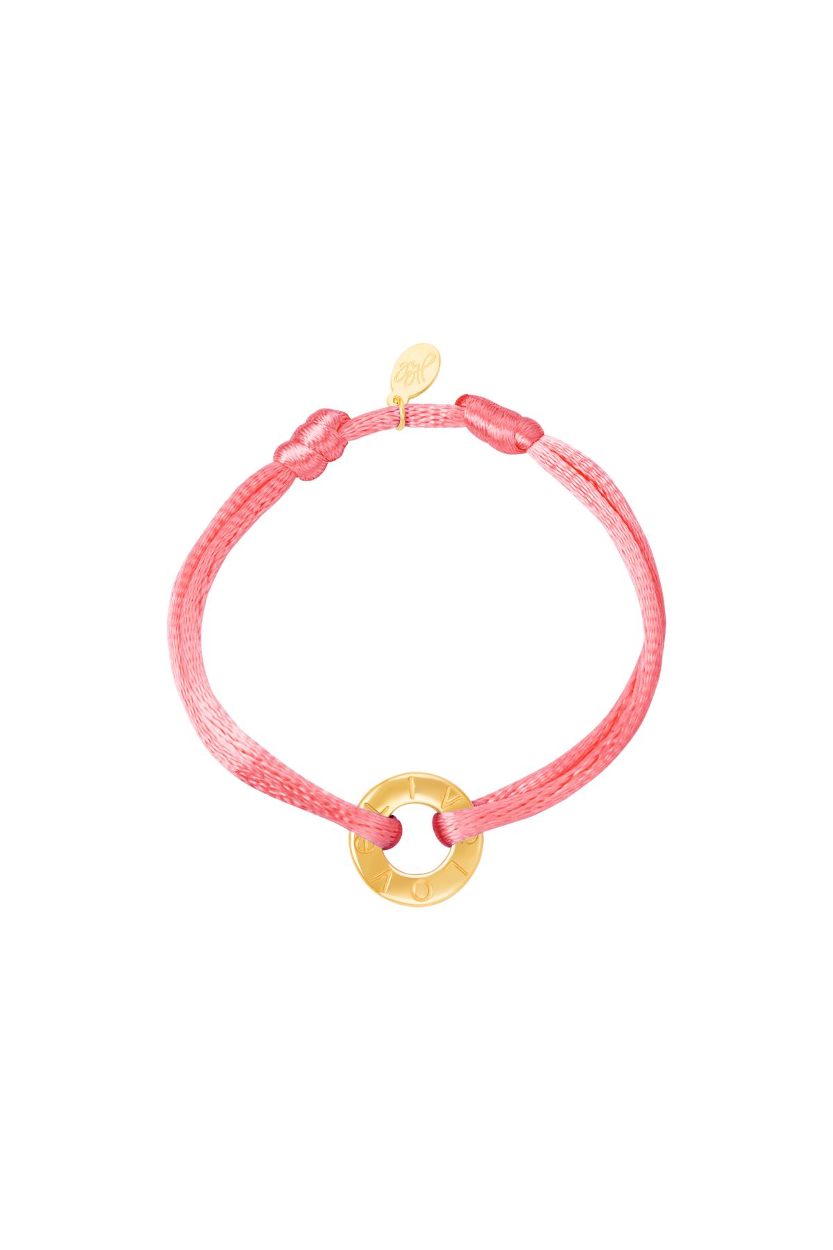 Armband Farbe Kordel Rosa Edelstahl h5 