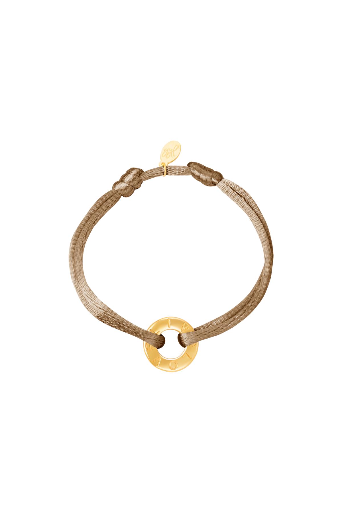 Bracelet color cord Beige Stainless Steel h5 