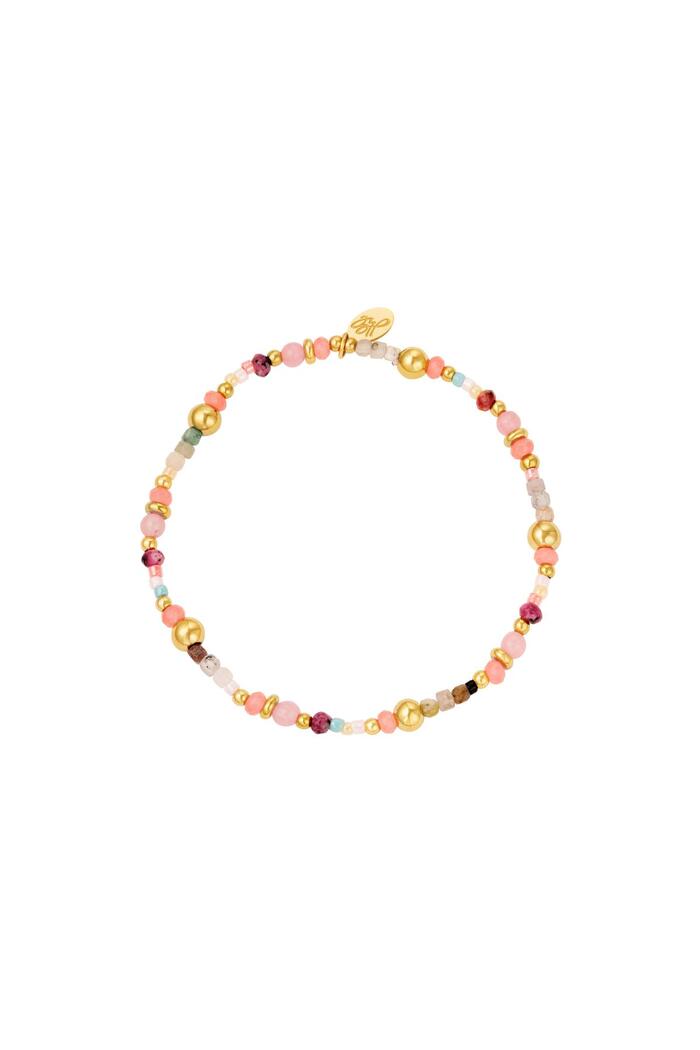 Beaded bracelet Pink Natural stones 